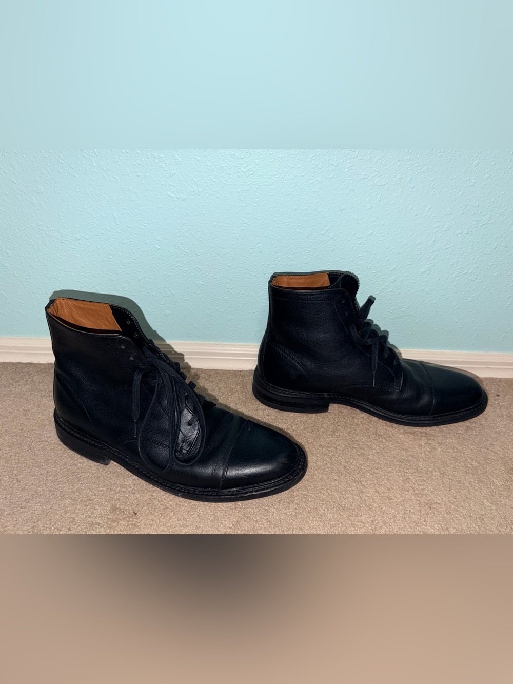 Frye Black Leather Chukka Lace-Up Boots
